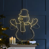 80cm Waving Snowman LED Outdoor Christmas Silhouette