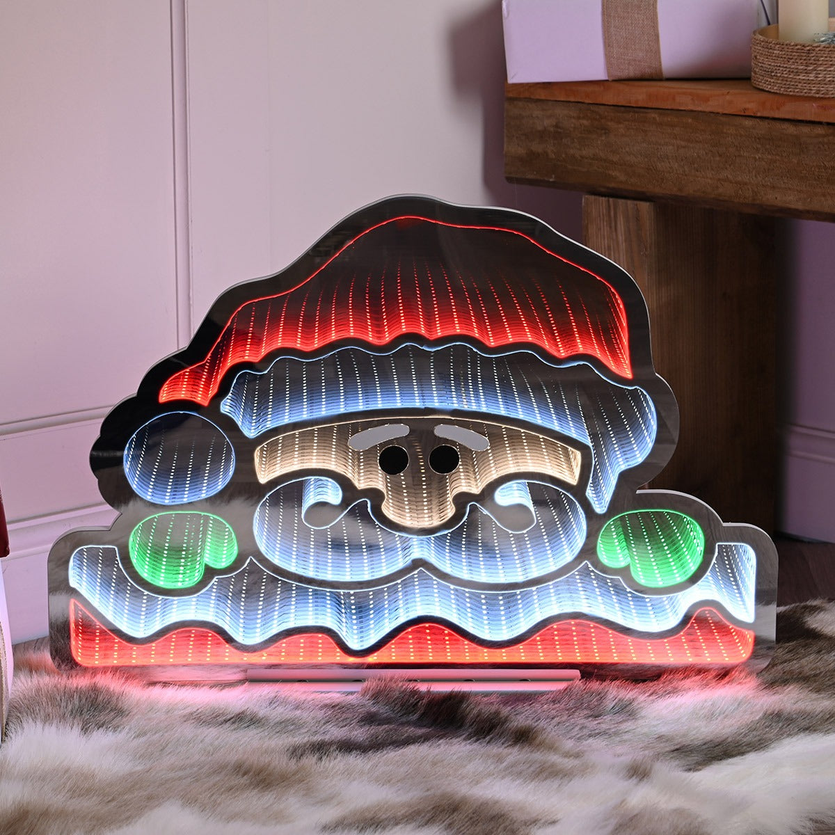 60cm Infinity Christmas Light Peeping Santa