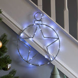 49cm Tinsel Battery Star Light Christmas Silhouette
