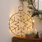 49cm Tinsel Battery Snowflake Christmas Light