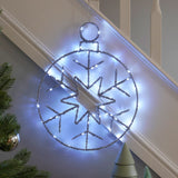 49cm Tinsel Battery Snowflake Christmas Light