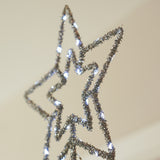 28cm Tinsel Battery Star Light Christmas Tree Topper