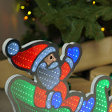 60cm Infinity Christmas Light Santa Sleigh and Reindeer
