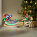 60cm Infinity Christmas Light Santa Sleigh and Reindeer