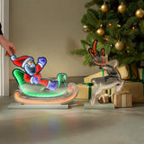 60cm Infinity Christmas Light Santa Sleigh and Reindeer