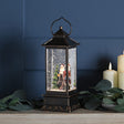 27cm LED Battery Christmas Lantern Water Spinner Santa Scene