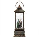 27cm LED Battery Christmas Lantern Water Spinner Santa Scene