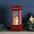 25cm LED Battery Christmas Decoration Phone Box Water Spinner Snowman Scene