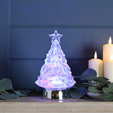25cm Battery Colour Changing LED Christmas Tree Water Spinner