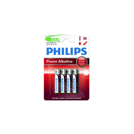 Philips Power Alkaline AAA Batteries (Pack of 4)