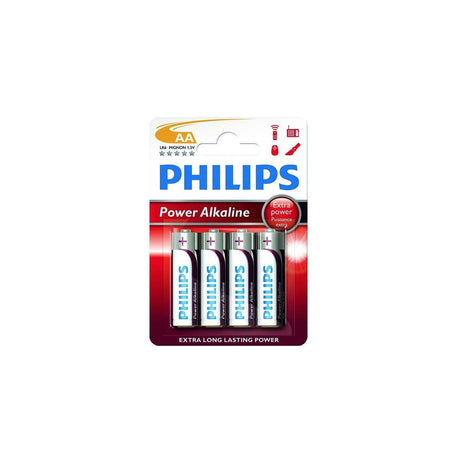 Philips Power Alkaline AA Batteries (Pack of 4)