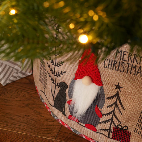 1.2m Hessian Tartan Gonk Christmas Tree Skirt