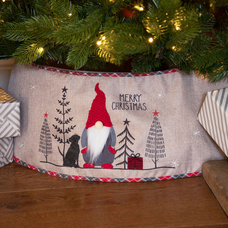 1.2m Hessian Tartan Gonk Christmas Tree Skirt