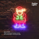 70cm Animated Outdoor Santa Silhouette Neon Christmas Light