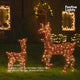 Outdoor Light Up Reindeer Doe & Fawn Christmas Figure Brown Acrylic
