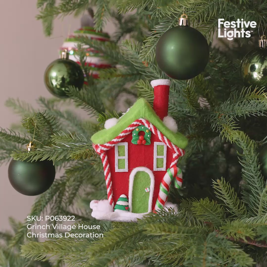 Grinch Village House Christmas Decoration 15cm
