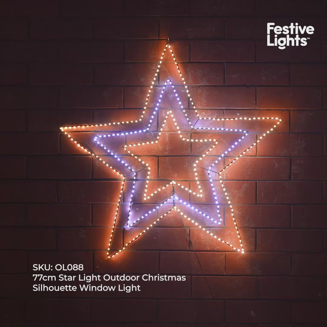 77cm Star Light Outdoor Christmas Silhouette Window Light