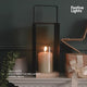 Black Metal Candle Lantern Holder 35cm