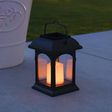 Solar Powered Lantern With Flickering LED Candle 15cm