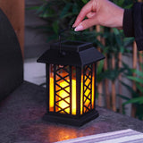 Solar Lantern With Flickering LED Candle 17.5cm