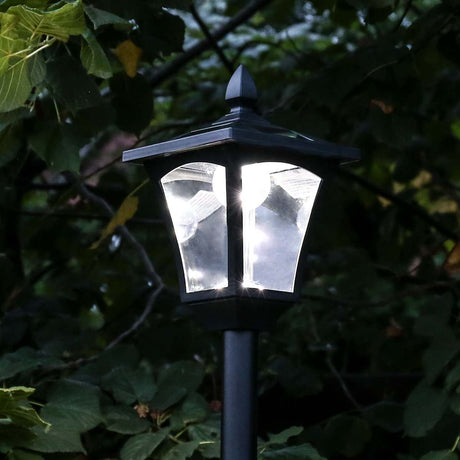Large Black Solar Security Lamp Post, 2.1m