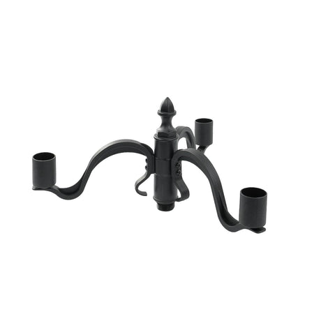 Large Black Triple Head Solar Security Lamp Post, 2.1m