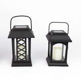 Solar Flickering Candle Lantern, Amber LED, 2 Pack