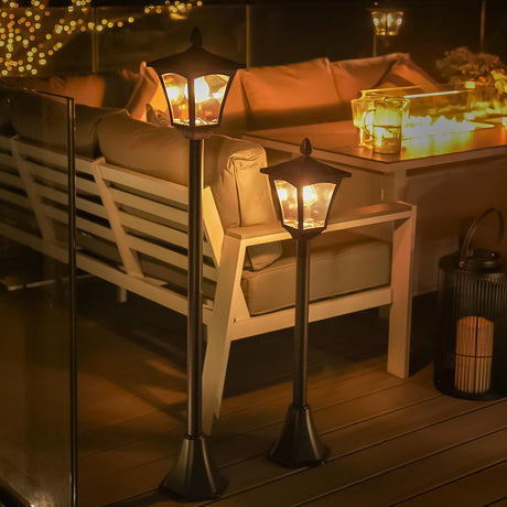 Solar Filament Effect LED Security Lamp Post, 1.2m