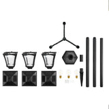Triple Head Solar Lamp Post Filament Effect LEDs 2.1m