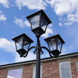 Triple Head Solar Lamp Post Filament Effect LEDs 2.1m