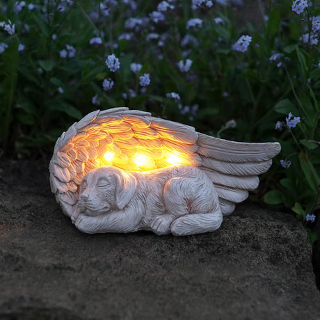 Dog Memorial Solar Light Stone Effect