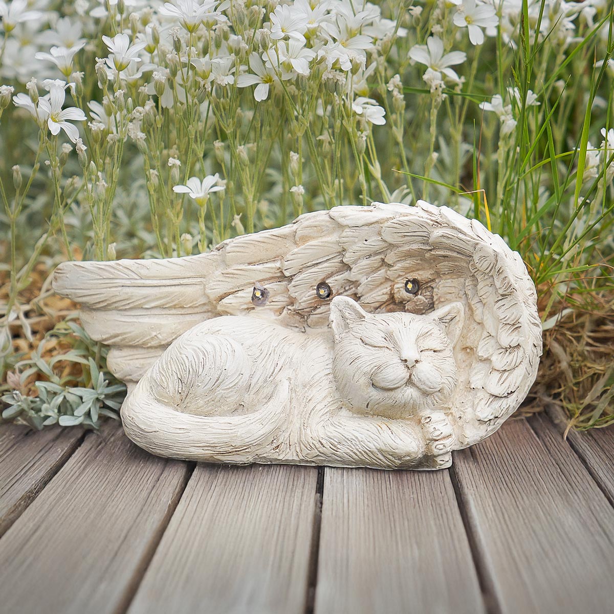 Cat Memorial Solar Light Stone Effect