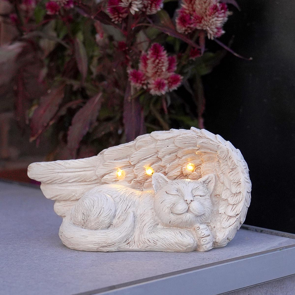 Cat Memorial Solar Light Stone Effect