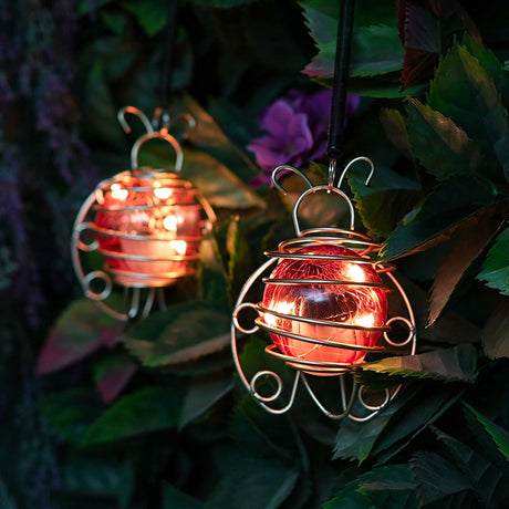 Solar Hanging Ladybird Lights, 2 pack