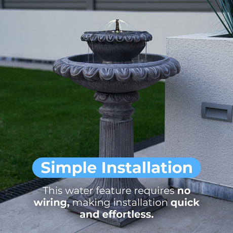 LED Solar Water Feature Victoriana Tiered 80cm