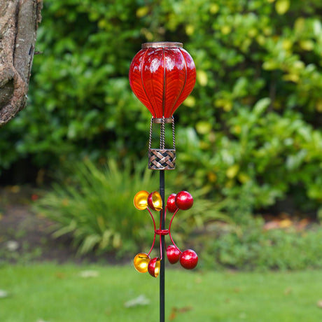 Solar Cool Flame Balloon Wind Spinner Stake Light and Lantern