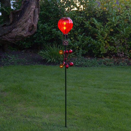 Solar Cool Flame Balloon Wind Spinner Stake Light