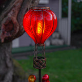 Solar Cool Flame Balloon Wind Spinner Stake Light