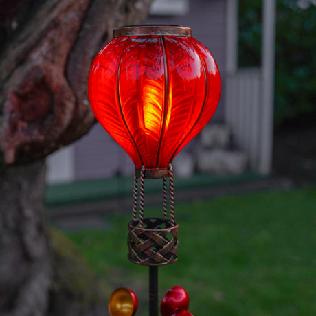 Solar Cool Flame Balloon Wind Spinner Stake Light