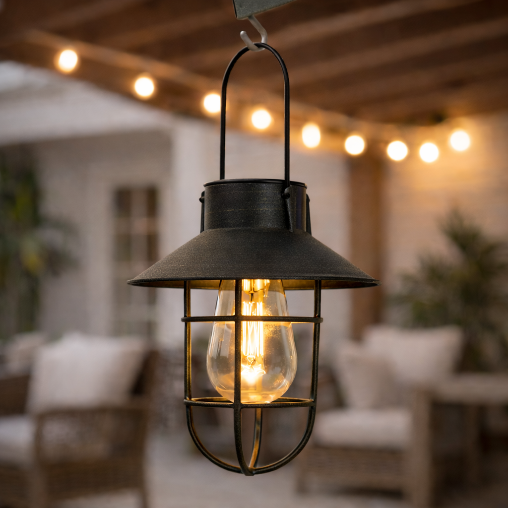 Fisherman Solar Hanging Lantern Filament Effect 21cm