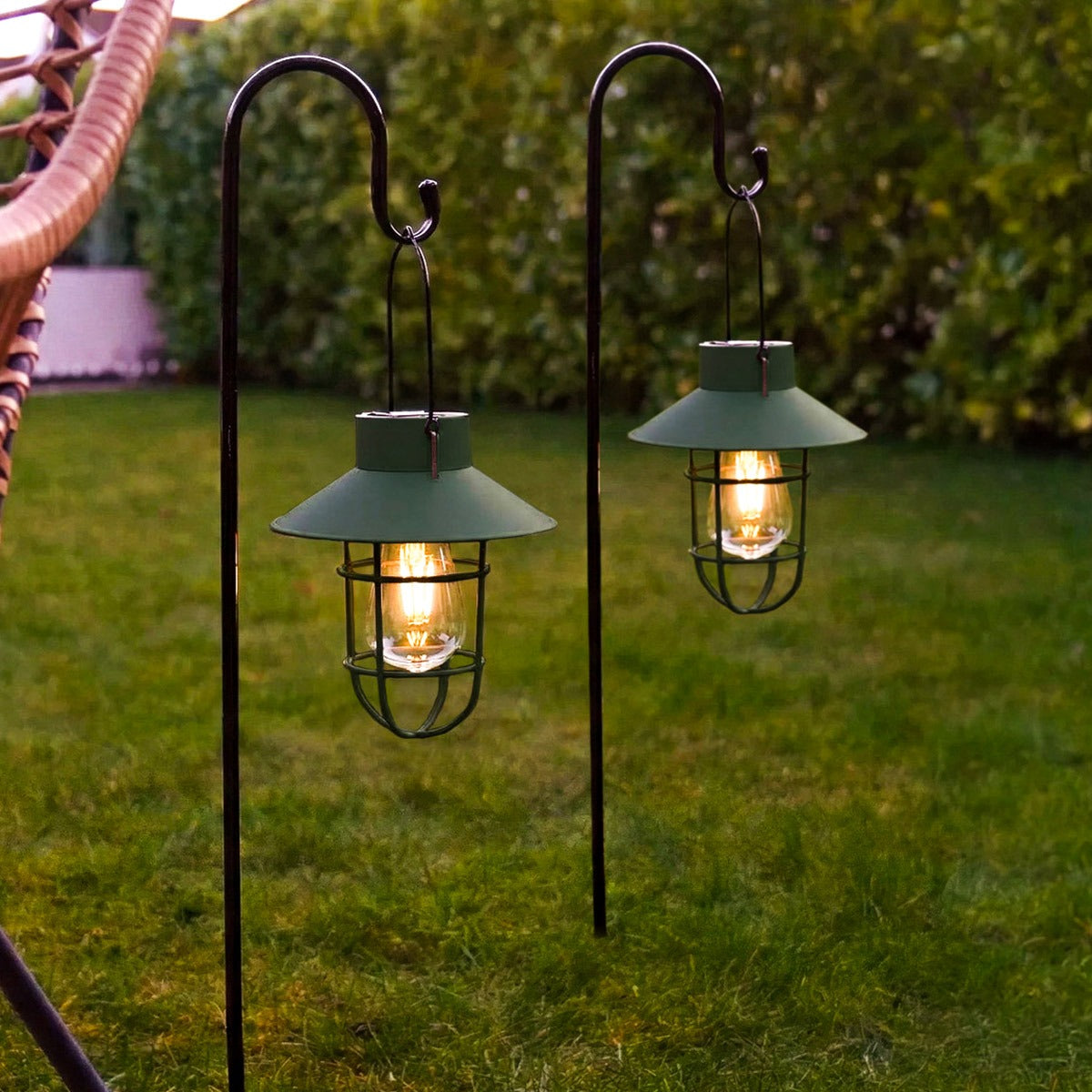 Fisherman Hanging Lantern Solar Stake Light Filament Effect