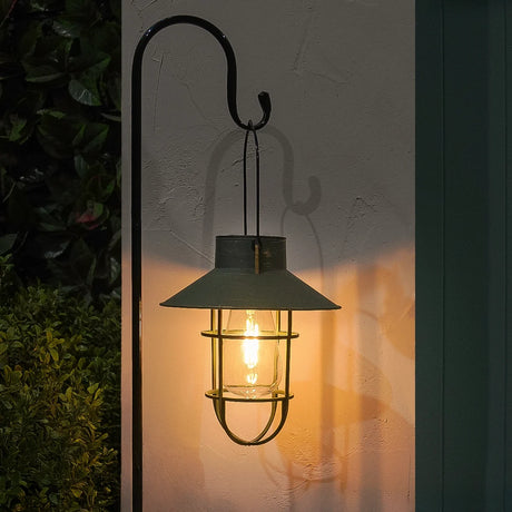 Fisherman Hanging Lantern Solar Stake Light Filament Effect