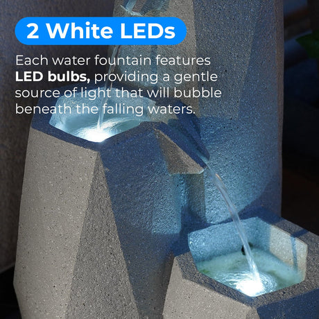 Plug-in & Solar Water Feature Serenity Cascading Fountain 49cm