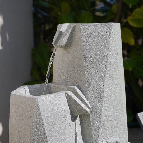 Plug-in & Solar Water Feature Serenity Cascading Fountain 49cm