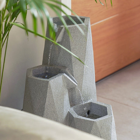 Plug-in & Solar Water Feature Serenity Cascading Fountain 49cm