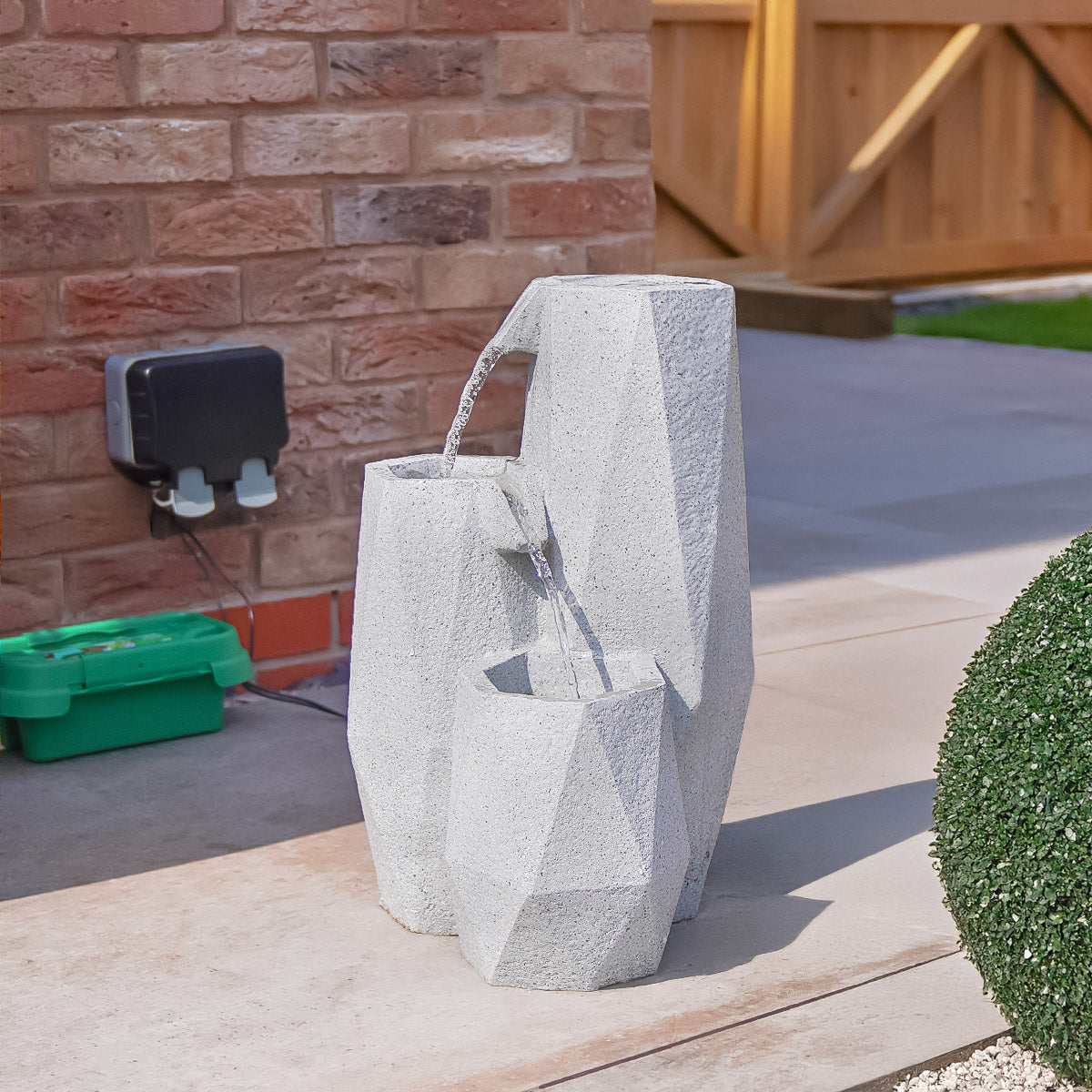 Plug-in & Solar Water Feature Serenity Cascading Fountain 49cm