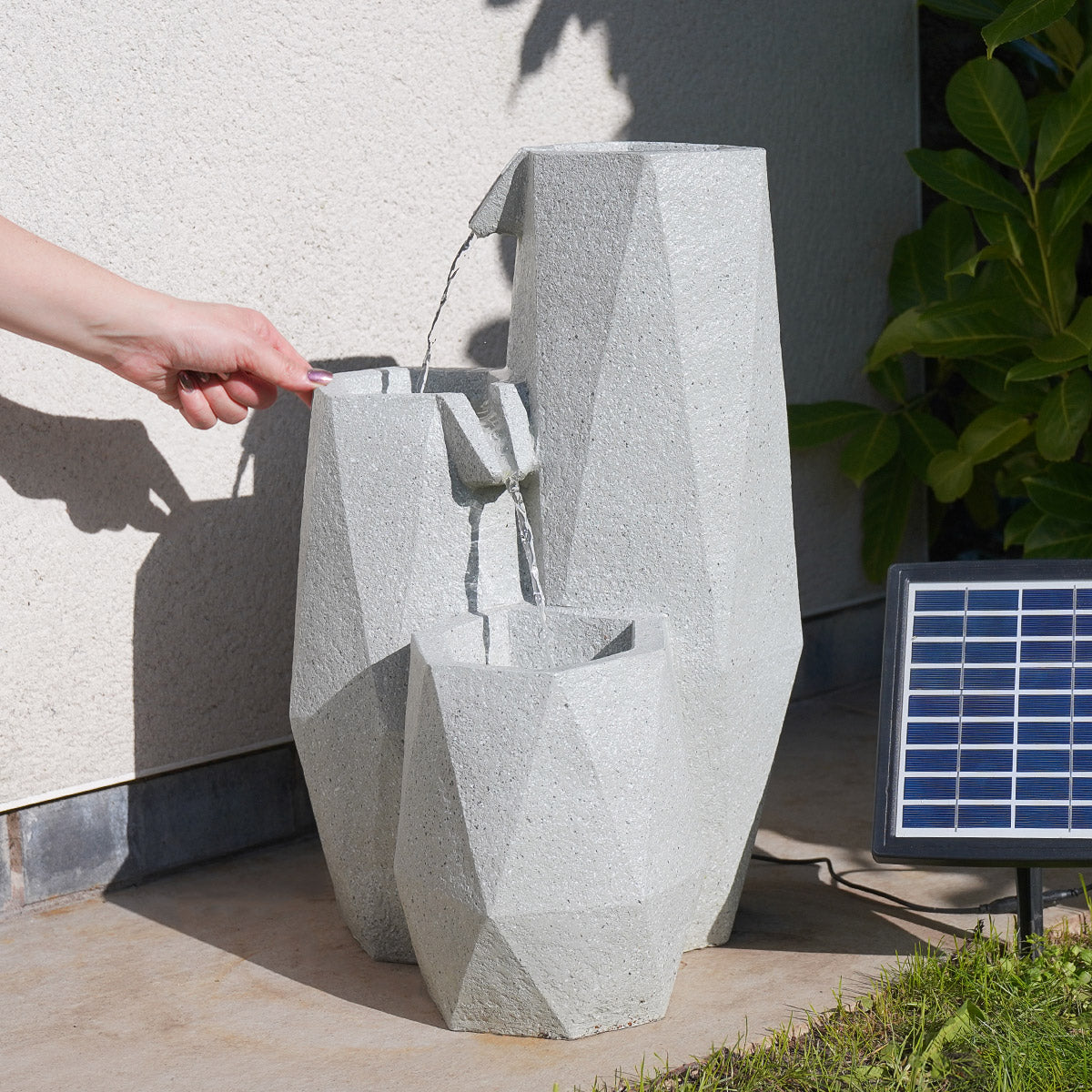 Plug-in & Solar Water Feature Serenity Cascading Fountain 49cm