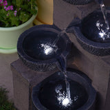 Solar & Plug-in Stone Effect Cascading Bowls Water Feature