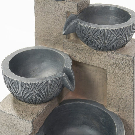 Solar & Plug-in Stone Effect Cascading Bowls Water Feature