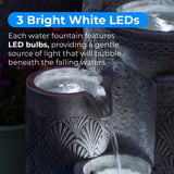 Solar & Plug-in White Seashell Pattern Cascading Bowls Water Feature